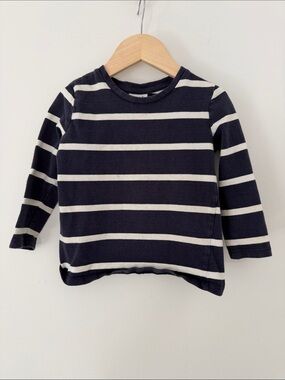 Seed Heritage Australia Kids Navy & White Stripe Long-Sleeve Tee 3 Years